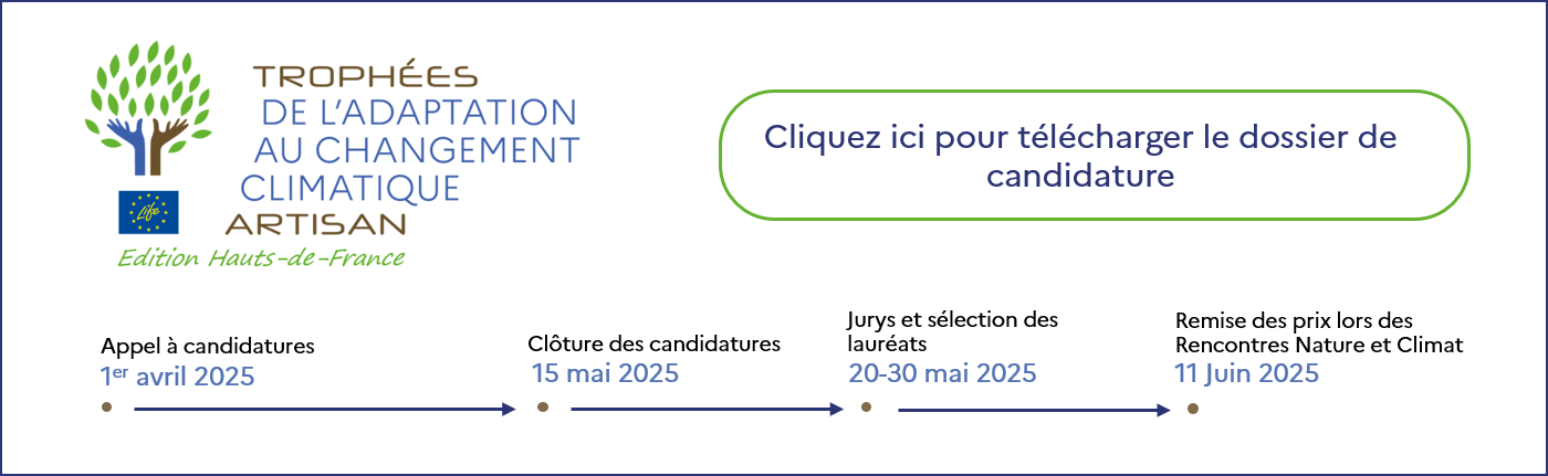 Calendrier Trophées de l'adaptation climatique ARTISAN